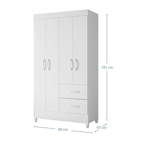 Clóset 4 Puertas Mobi Blanco