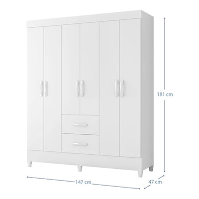 Clóset 6 Puertas Mobi Blanco
