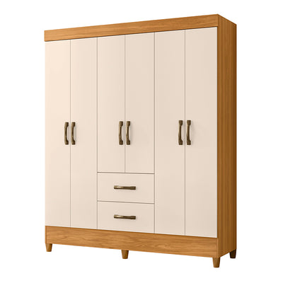 Set Clóset 6 Puertas 2 Cajones + Cómoda 4 Cajones Beige