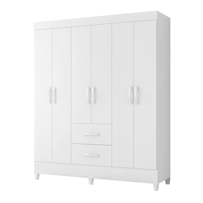 Set Clóset 6 Puertas 2 Cajones + Cómoda 4 Cajones Blanco