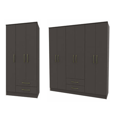 Set Clóset 3 Puertas 2 Cajones + Clóset 6 Puertas 2 Cajones Negro