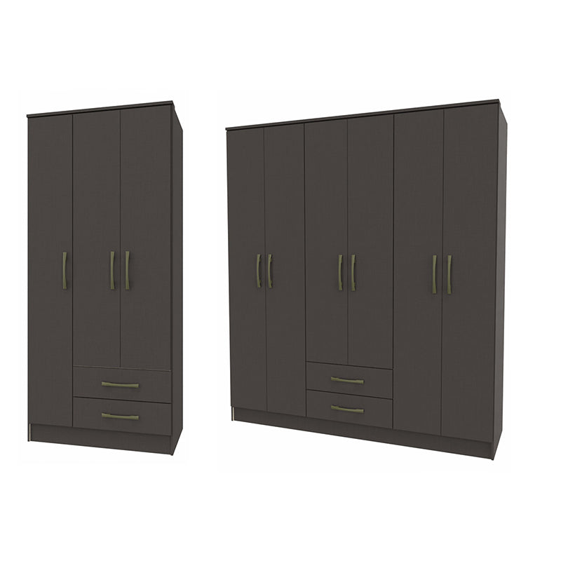 Set Clóset 3 Puertas 2 Cajones + Clóset 6 Puertas 2 Cajones Negro