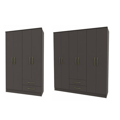 Set Closets 4 Puertas 2 Cajones + Clóset 6 Puertas 2 Cajones Negro