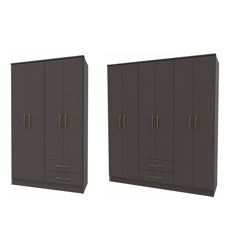 Set Closets 4 Puertas 2 Cajones + Clóset 6 Puertas 2 Cajones Negro