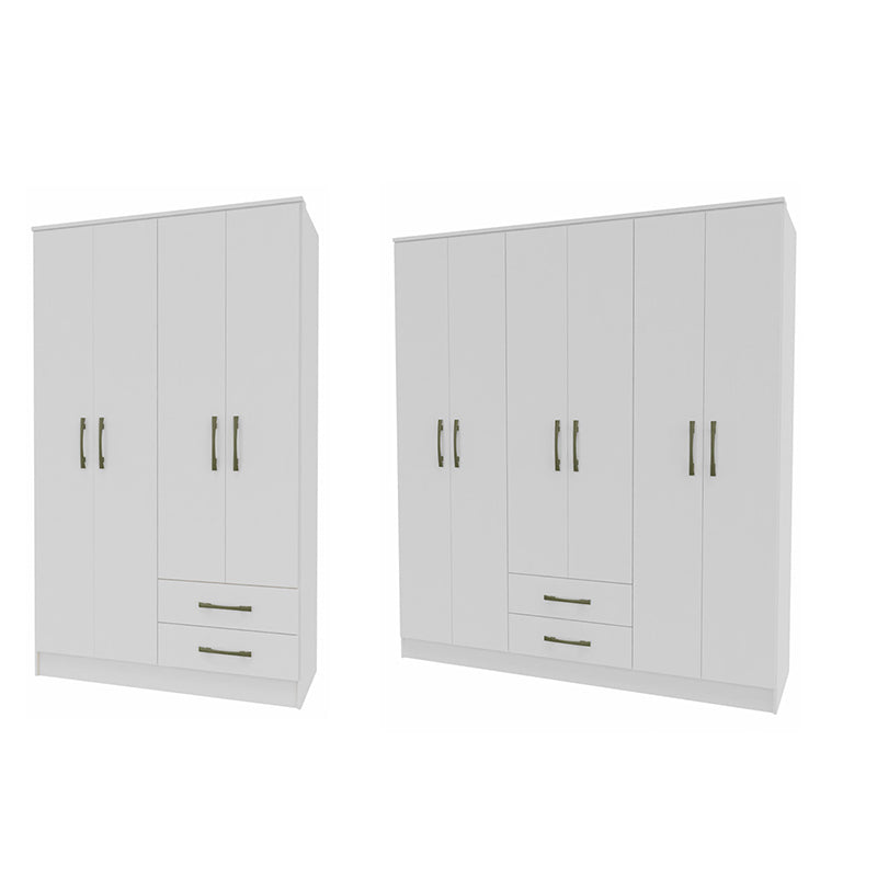 Set Clóset 4 Puertas 2 Cajones + Clóset 6 Puertas 2 Cajones Blanco