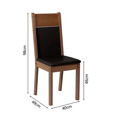 Comedor Lola Nelly 4 Sillas Negro (136x75x76 Cm)