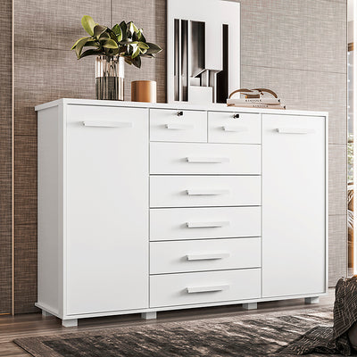 Cómoda Fontana Blanco 2 Puertas 7 Cajones