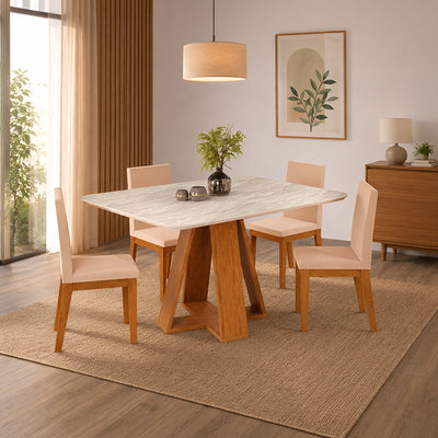 Comedor Celeste Suzy 4 Sillas