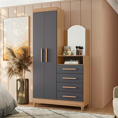 Cómoda Capri Gris 2 Puertas Y 4 Cajones