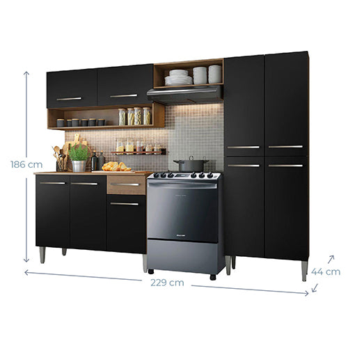 Cocina Modular Emilly Oscuro