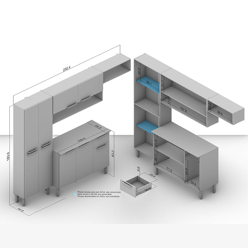 Cocina Modular Madri Gris