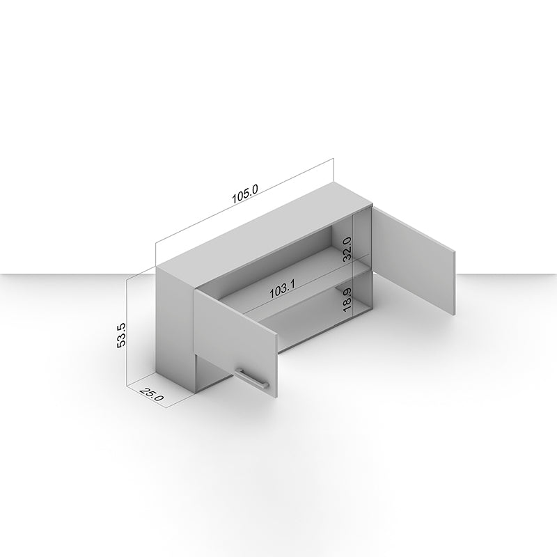 Mueble Aéreo New Evandro Grafito 1o5 Cm