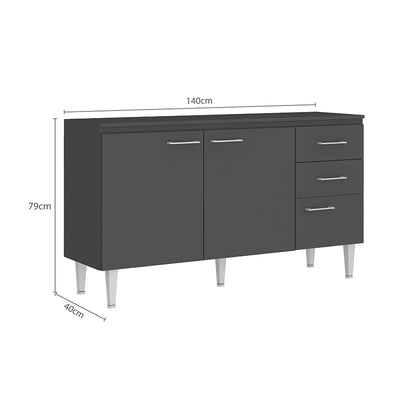 Mueble Base Opie Grafito 140
