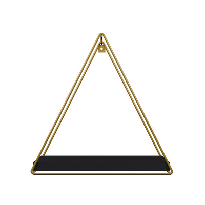 Repisa Triangular Dorado Negro 25x10x25