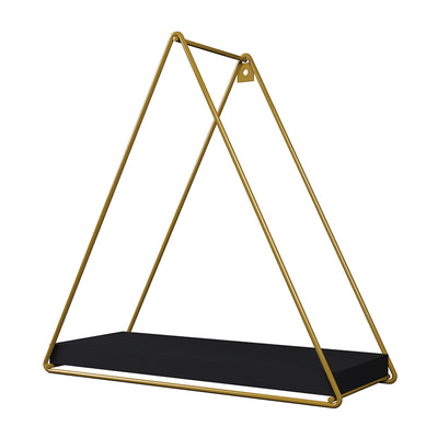 Repisa Triangular Dorado Negro 25x10x25