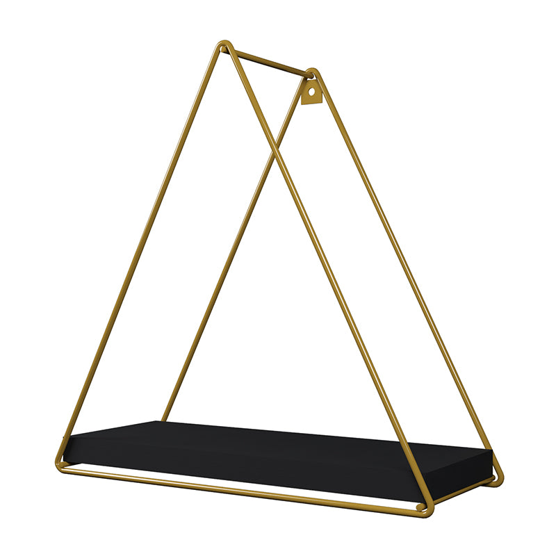 Repisa Triangular Dorado Negro 25x10x25