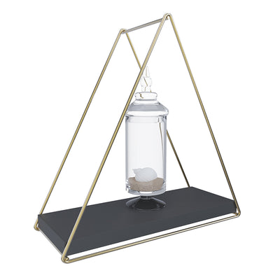 Repisa Triangular Dorado Negro 25x10x25
