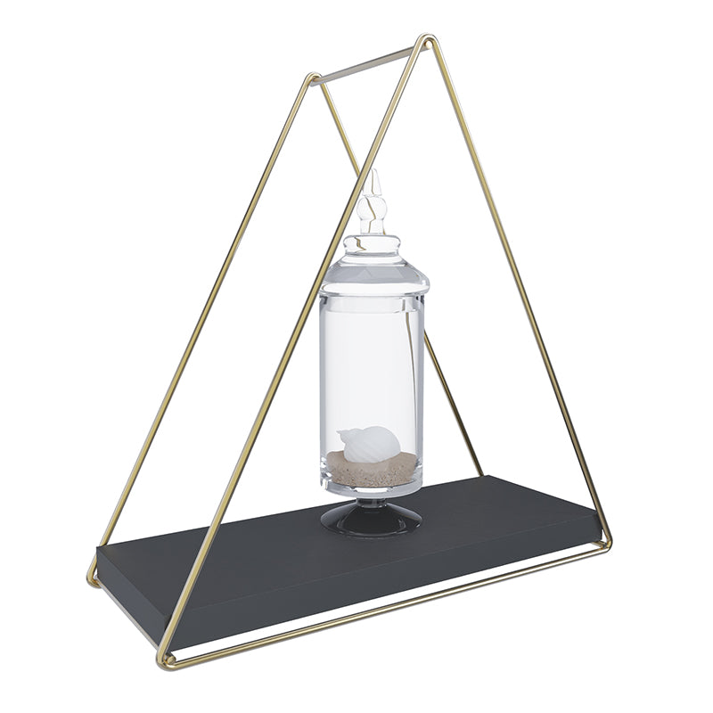 Repisa Triangular Dorado Negro 25x10x25