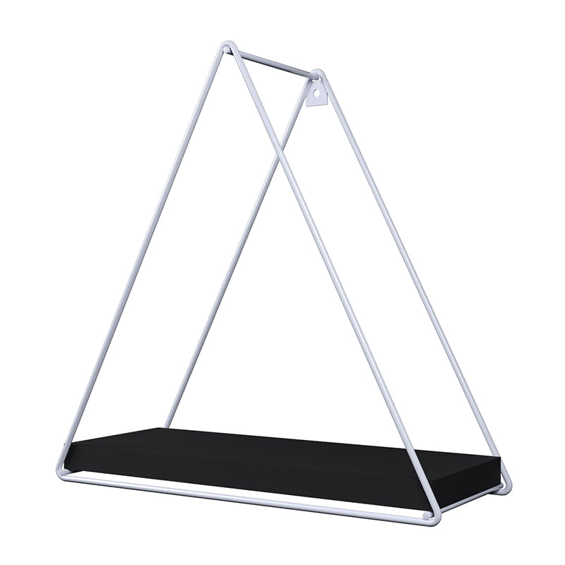 Repisa Triangular Blanco Negro 25x10x25