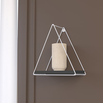 Repisa Triangular Blanco Negro 25x10x25