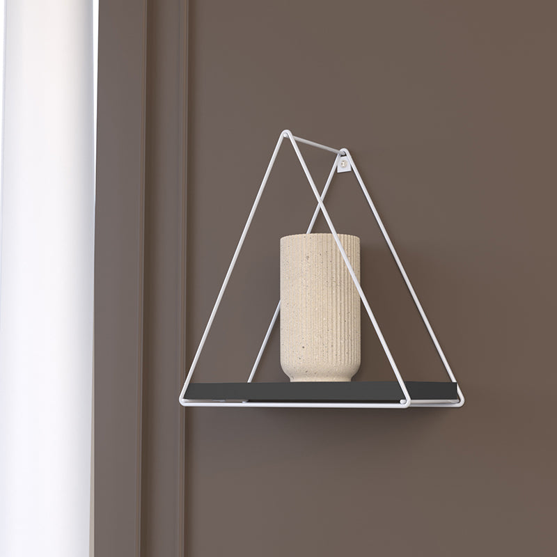 Repisa Triangular Blanco Negro 25x10x25