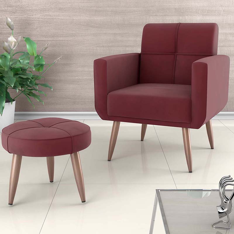 Set Poltrona Y 1 Pouf Havana