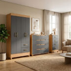 Imagen ambientada closet 4 puertas 2 cajones