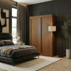 Detalle closet Denver 2P en dormitorio moderno – closet ambientado