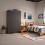 Closet Pequim Dark 4P 2C en dormitorio decorado