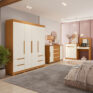 Dormitorio ambientado- closet- cómoda- tocador
