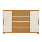 Cómoda Evidenza Rustic 2P 4C vista frontal– cajones y puertas espaciosas