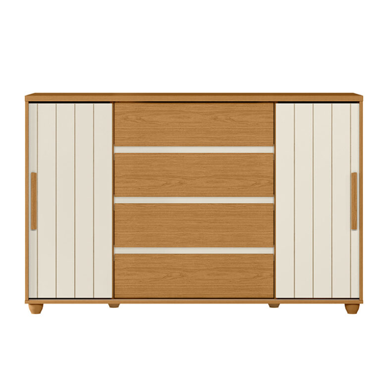 Cómoda Evidenza Rustic 2P 4C vista frontal– cajones y puertas espaciosas