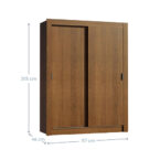 Closet Denver 2P vista frontal – closet con puertas corredizas para dormitorio medidas