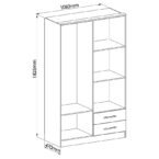 Closet Pequim Dark 4P 2C vista frontal – closet moderno dark medidas