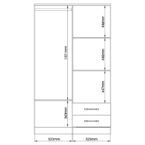 Closet Pequim Dark 4P 2C vista frontal – closet moderno dark medidas