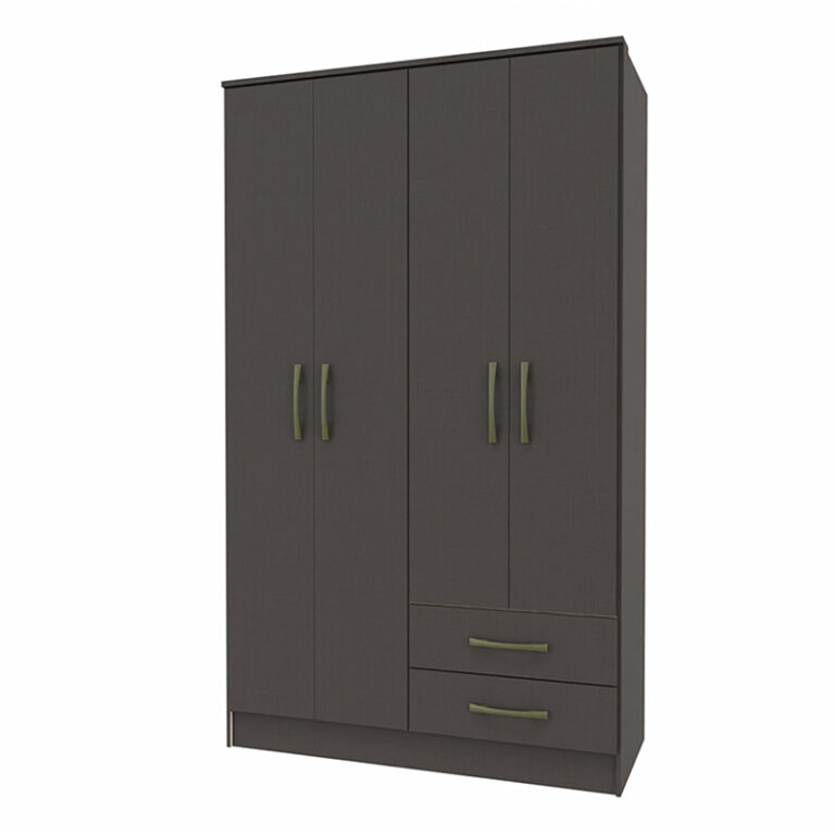 Closet Pequim Dark 4P 2C vista lateral – closet moderno dark