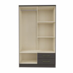 Closet Pequim Dark 4P 2C con puerta abierta – diseño con textura