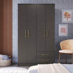 Closet Pequim Dark 4P 2C en dormitorio decorado