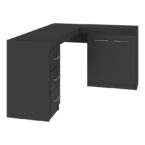 Escritorio Esquinero Grafito vista lateral – diseño de esquina práctico