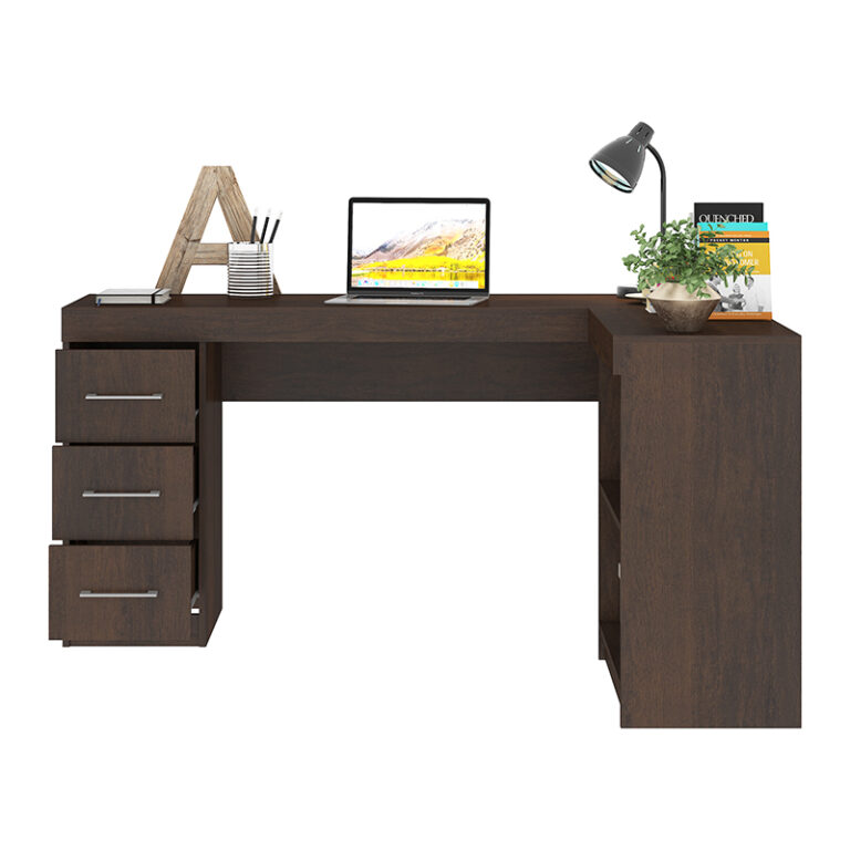 Escritorio New Llaima con laptop y accesorios – home office funcional