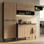 Cocina modular Madri Rustic con repisas y puertas – mueble de cocina modular