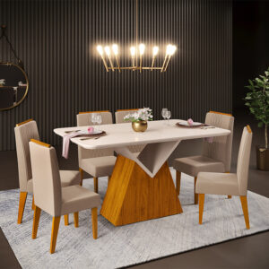 Juego de comedor Argo Lia 6S comedor decorado – mesa y sillas modernas