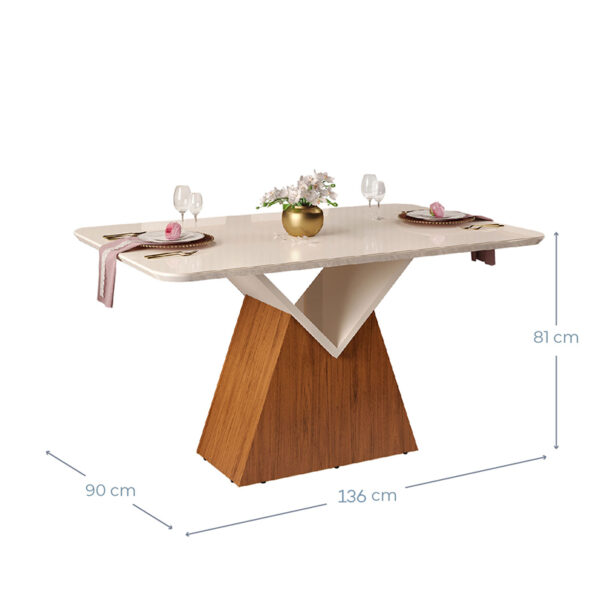 Medidas mesa Comedor Argo Lia 6S cubierta vidrio – comedor moderno