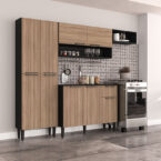 Kit Cocina Madri Rustic con repisas y puertas – mueble de cocina modular