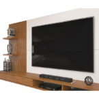Panel Bento Light 60″ detalle estante y puerta – mueble de TV moderno