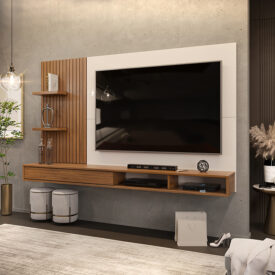 PANEL_BENTO_LIGHT_60_280094RG Panel Bento Light 60″ en sala decorada – centro de entretenimiento living