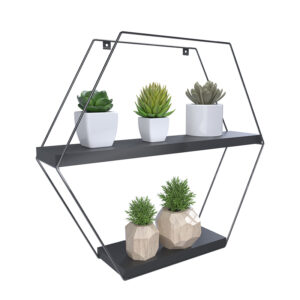 Repisa Hexagonal Total Black