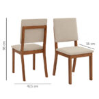 Sillas Comedor Celeste Talia 4S – asiento tapizado cómodo - medidas