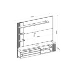 Panel Marín Bali 55 con espejo lateral izquierdo – panel moderno para TV - medidas