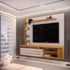 Panel Marín Bali 55 instalado en living moderno